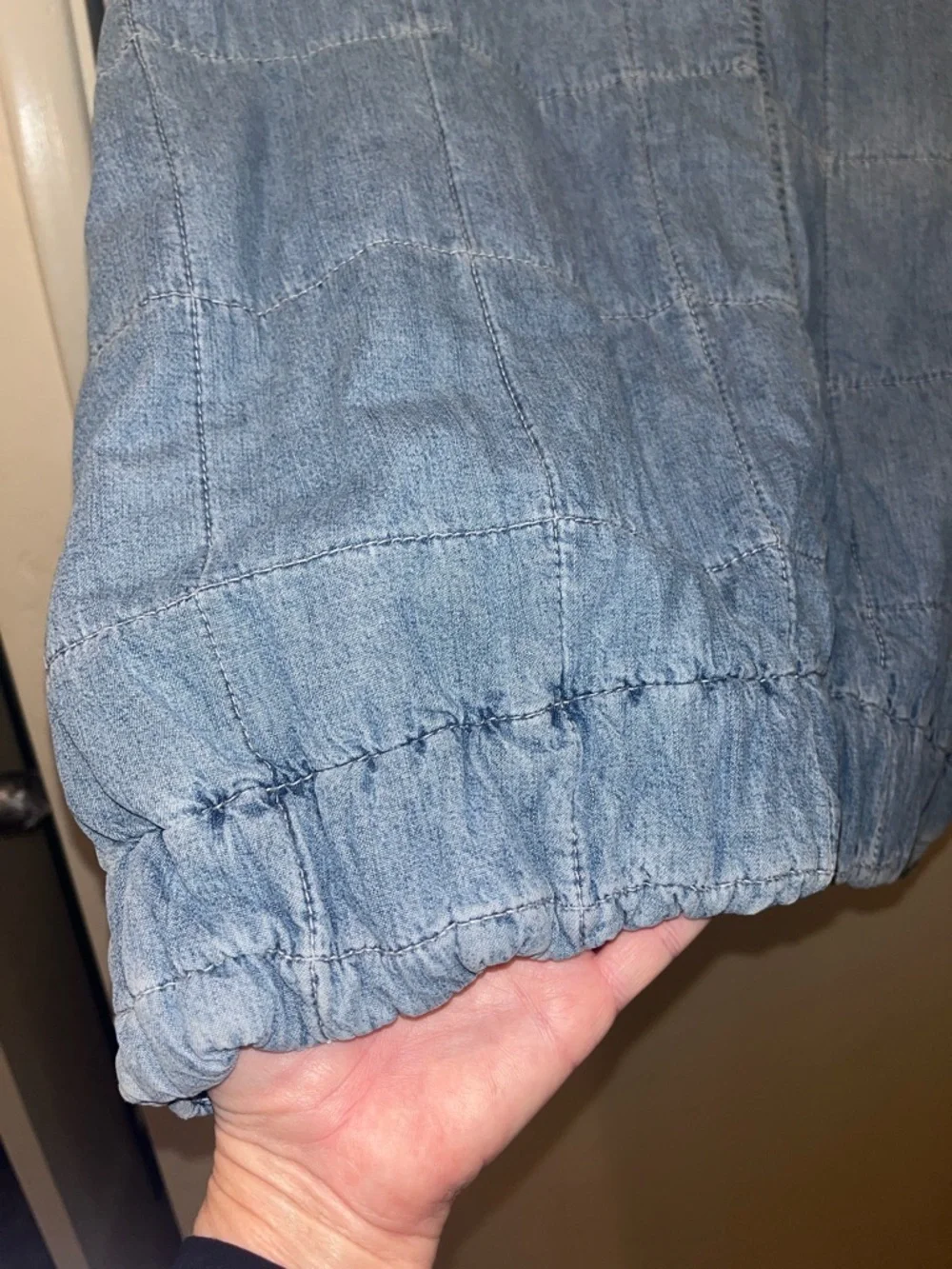 Free People Dolman Quilted Medium Wash Denim Jacket Size Small - Picture 12 of 16